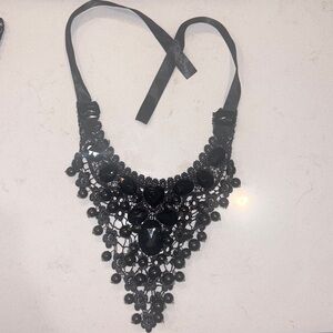 beaded black necklace